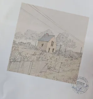 Photo du croquis de la maison en bois et chanvre